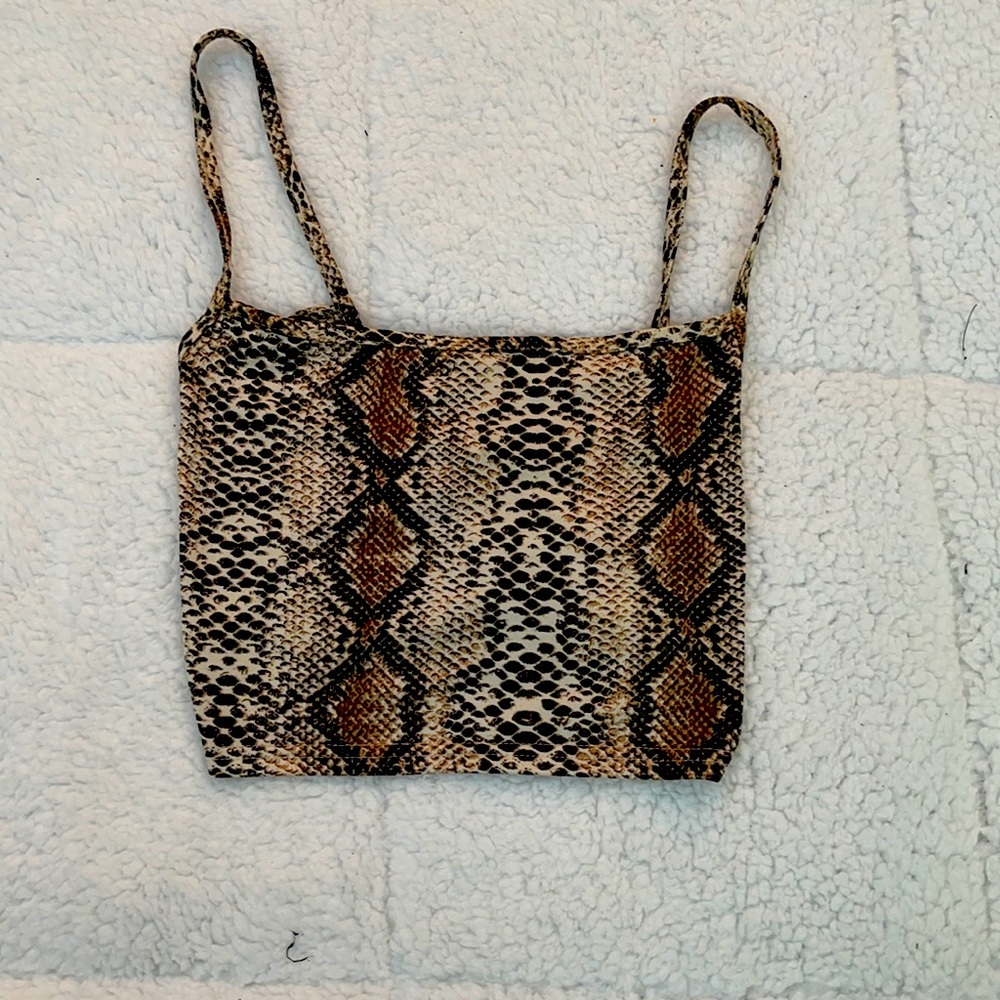 Snake Skin Cami Crop top. Strapped back.